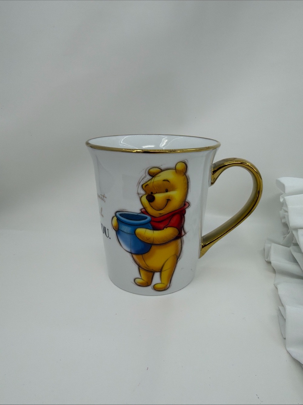 Disney 100 Winnie the Pooh Gold Handle And Trim Cup 12 Oz  By Zrike Collectible